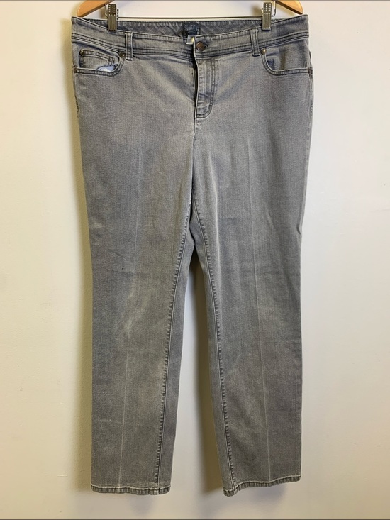 Chico's Denim - Additions by Chico's Light Gray Straight-Leg Jeans